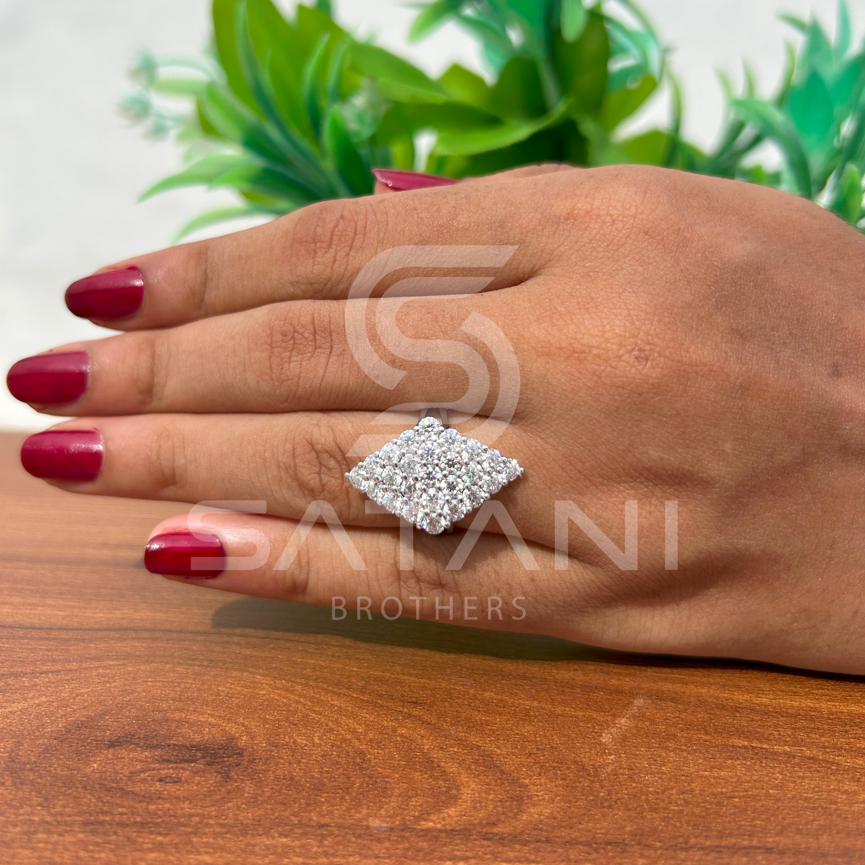 Diamond Marquis Cluster Ring