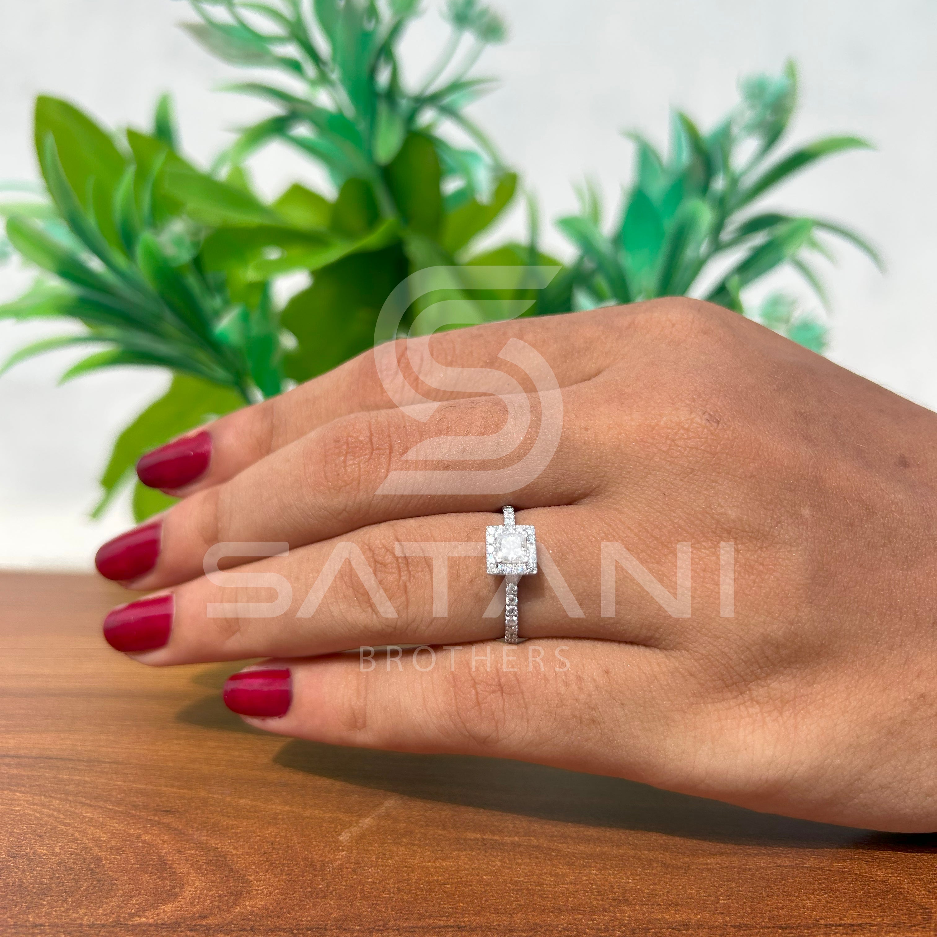 Elegant Princess-Cut Diamond Ring – Timeless Sparkle by Satani Brothers