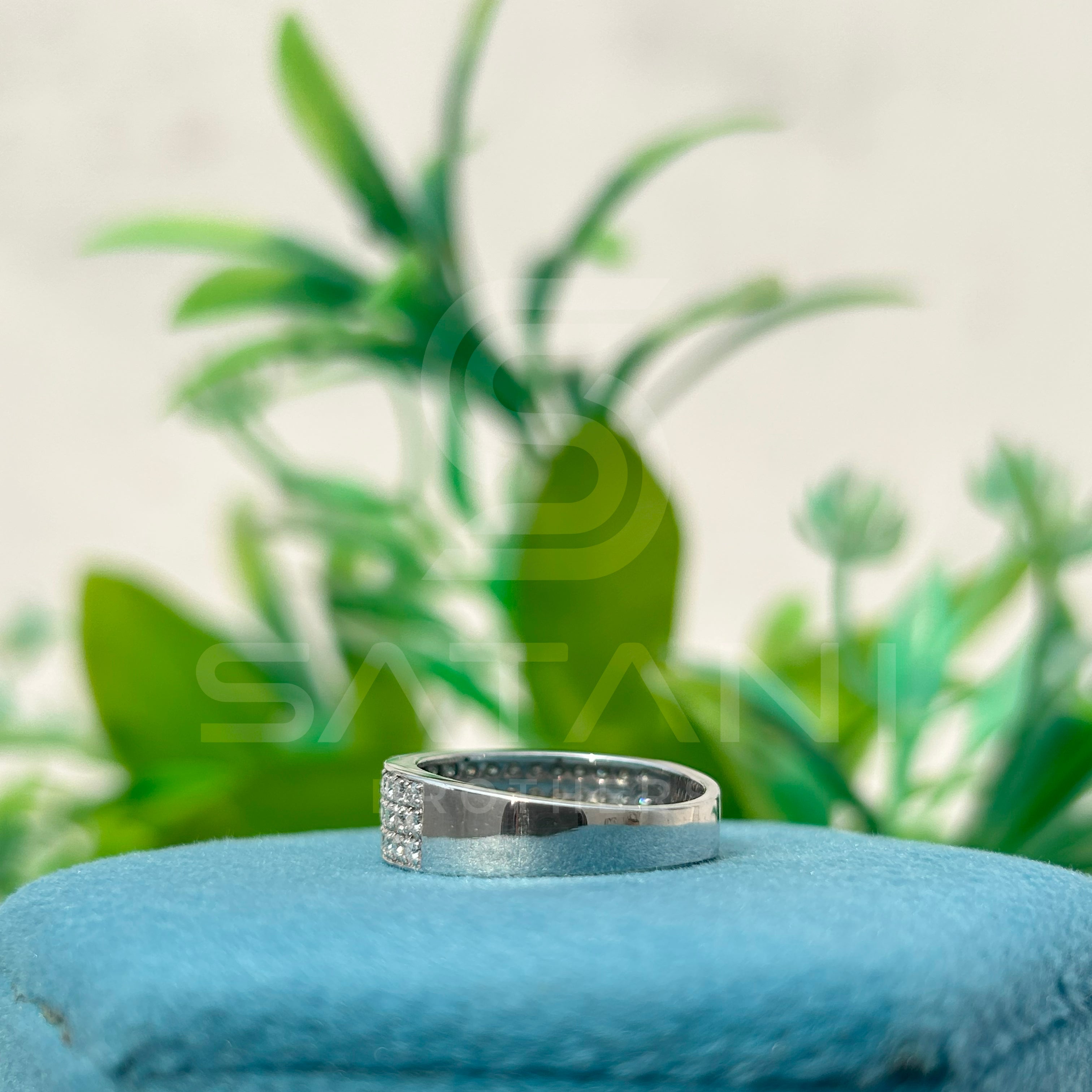 Moissanite Pave Band Ring for Women | 925 Silver or Gold Stacking Wedding Band | Dainty Round Cut Moissanite Anniversary Ring | Elegant Bridal Jewelry
