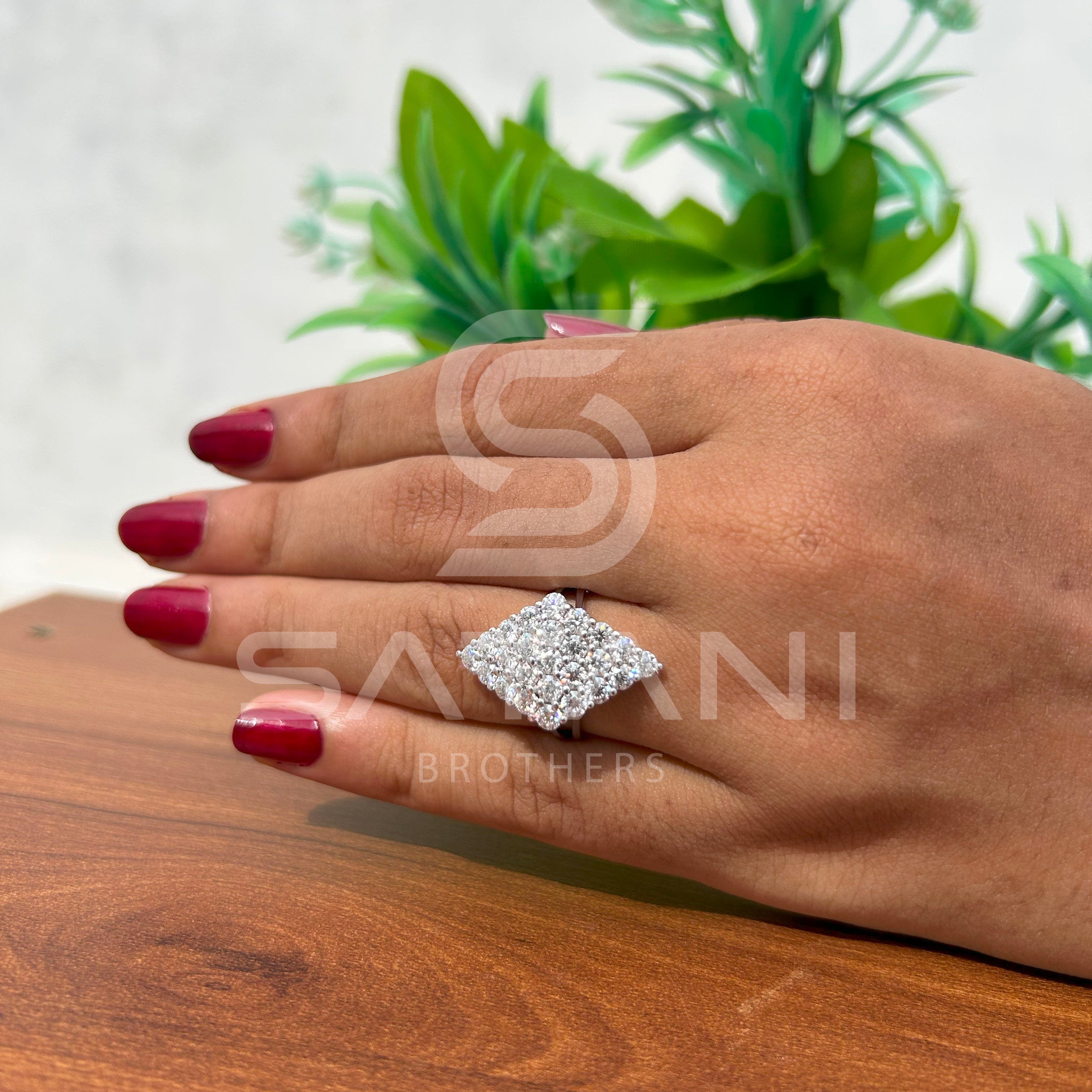 Diamond Marquis Cluster Ring