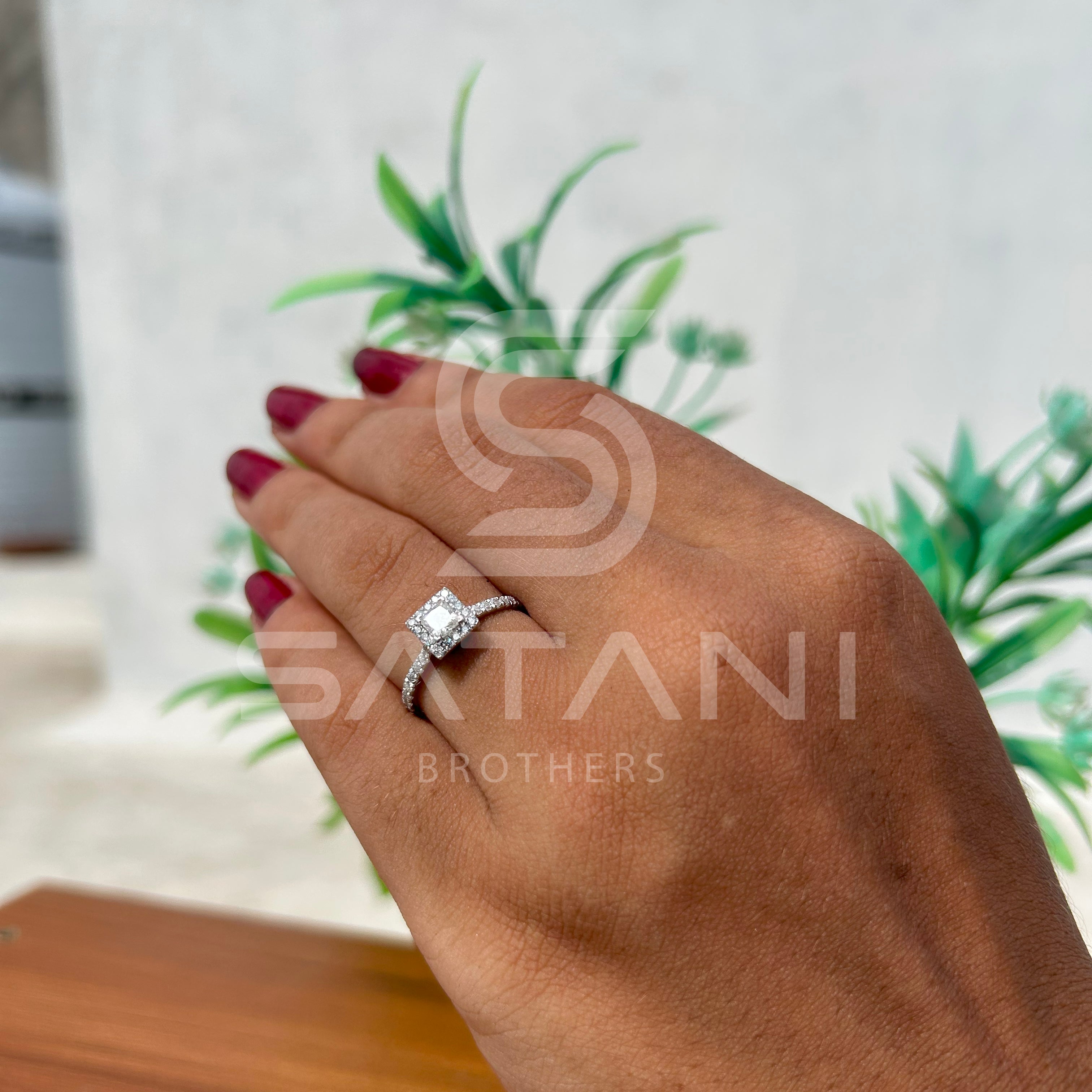 Elegant Princess-Cut Diamond Ring – Timeless Sparkle by Satani Brothers