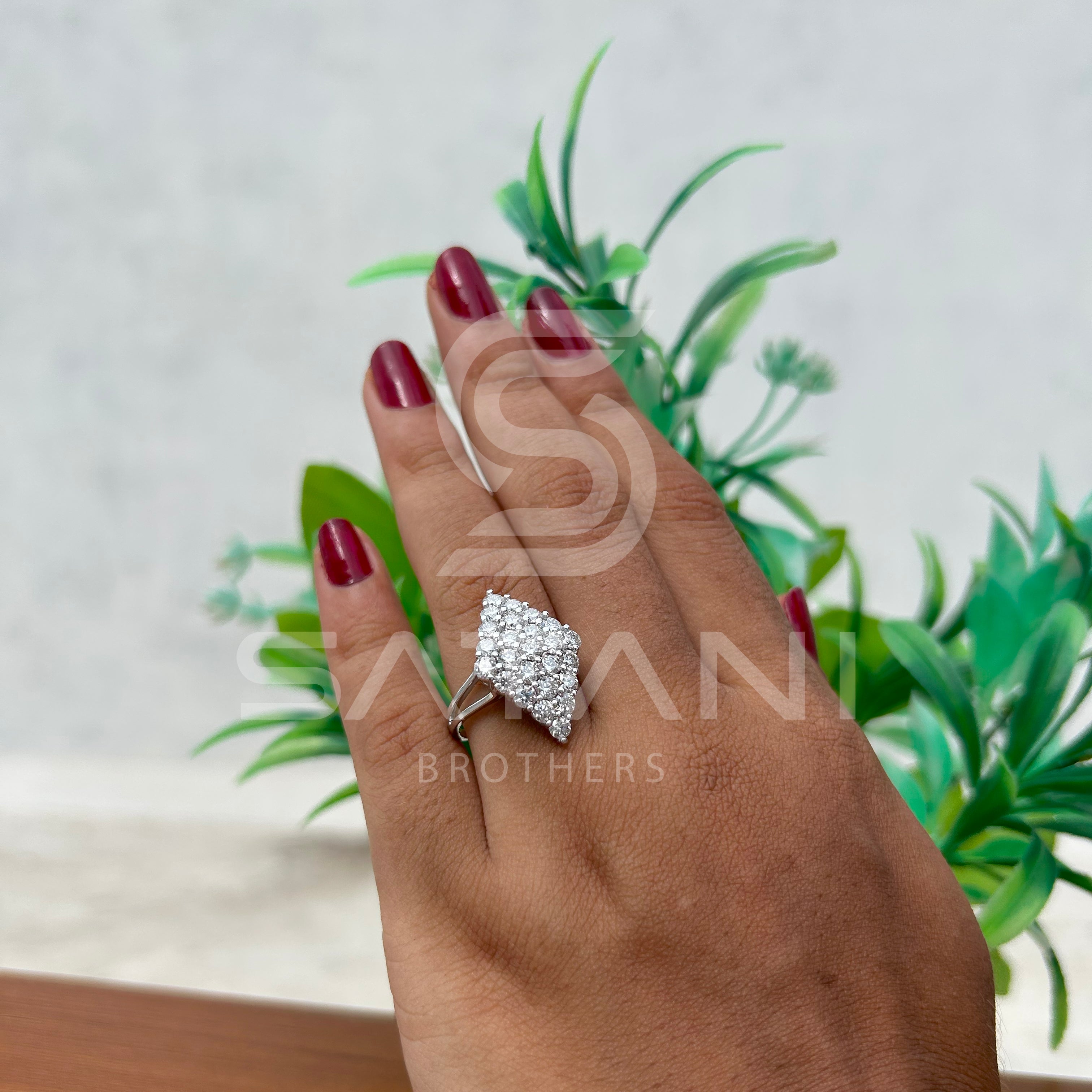 Diamond Marquis Cluster Ring