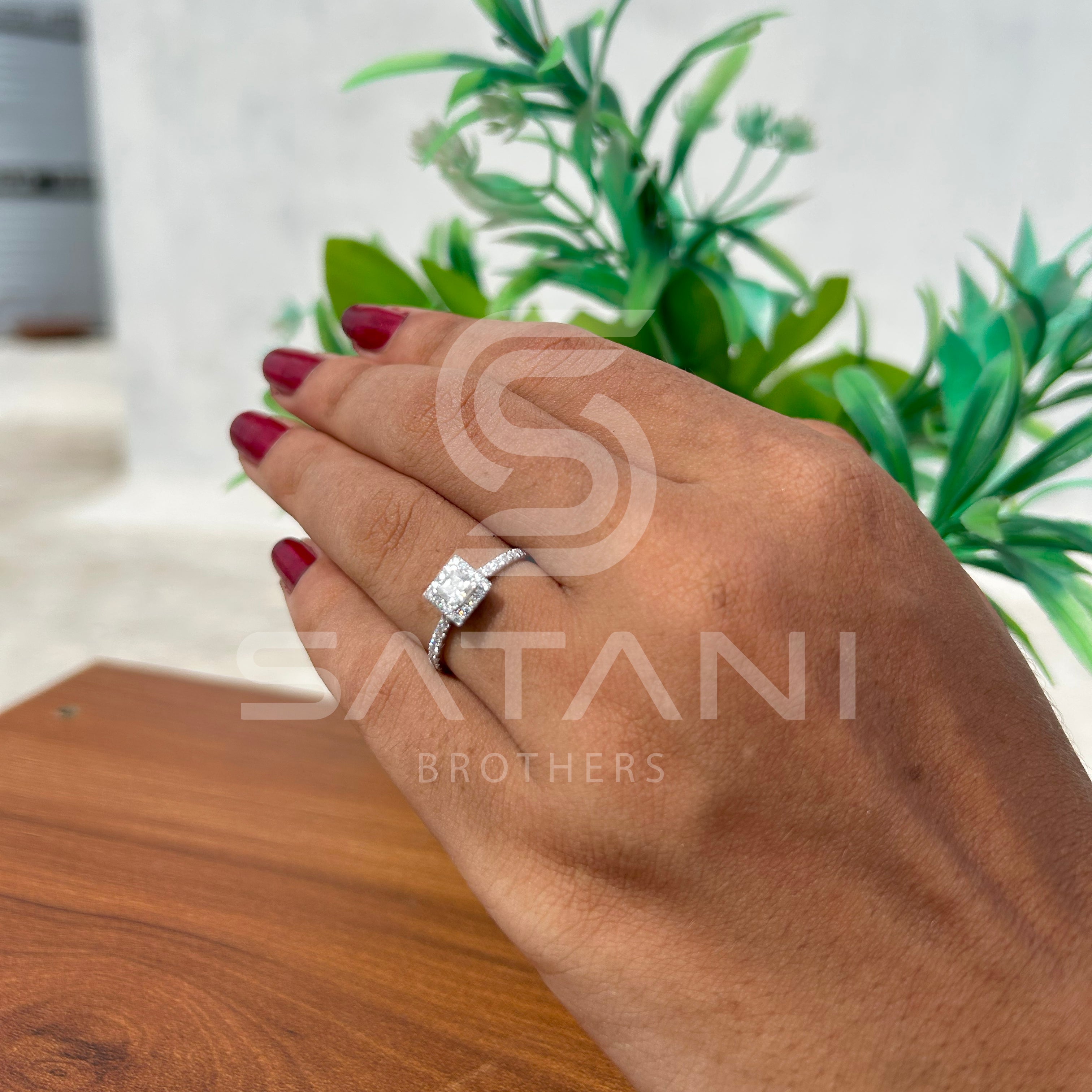 Elegant Princess-Cut Diamond Ring – Timeless Sparkle by Satani Brothers