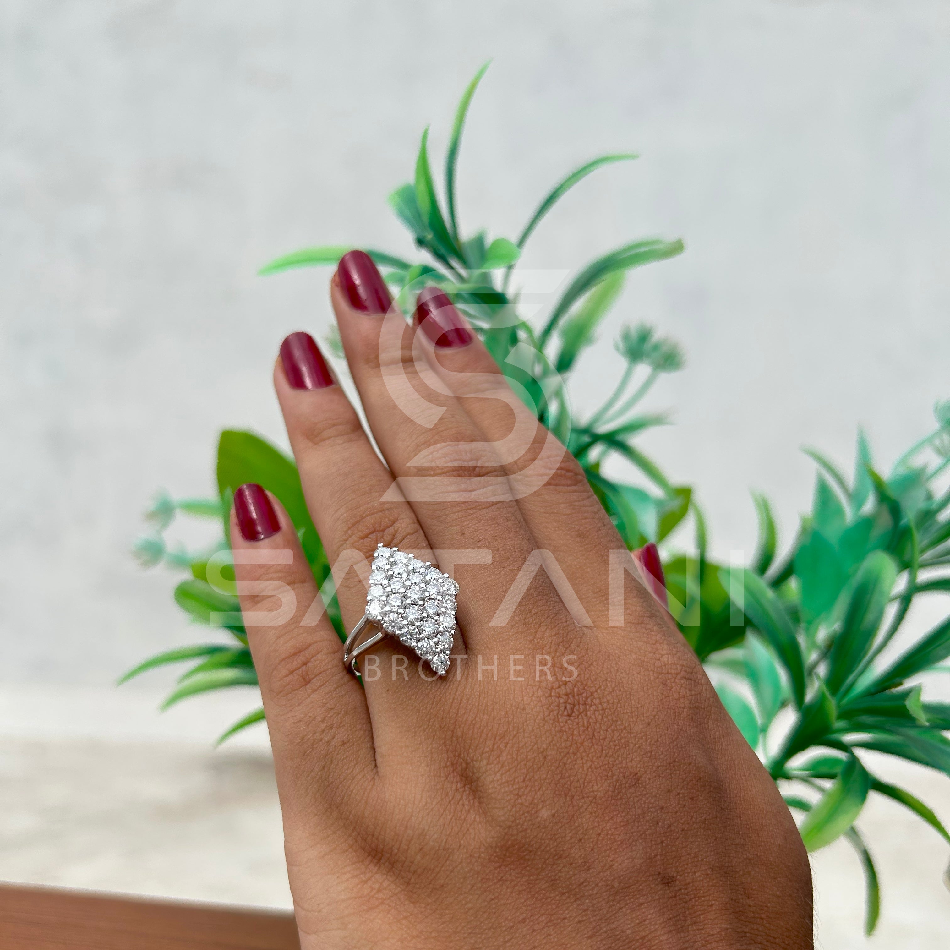 Diamond Marquis Cluster Ring