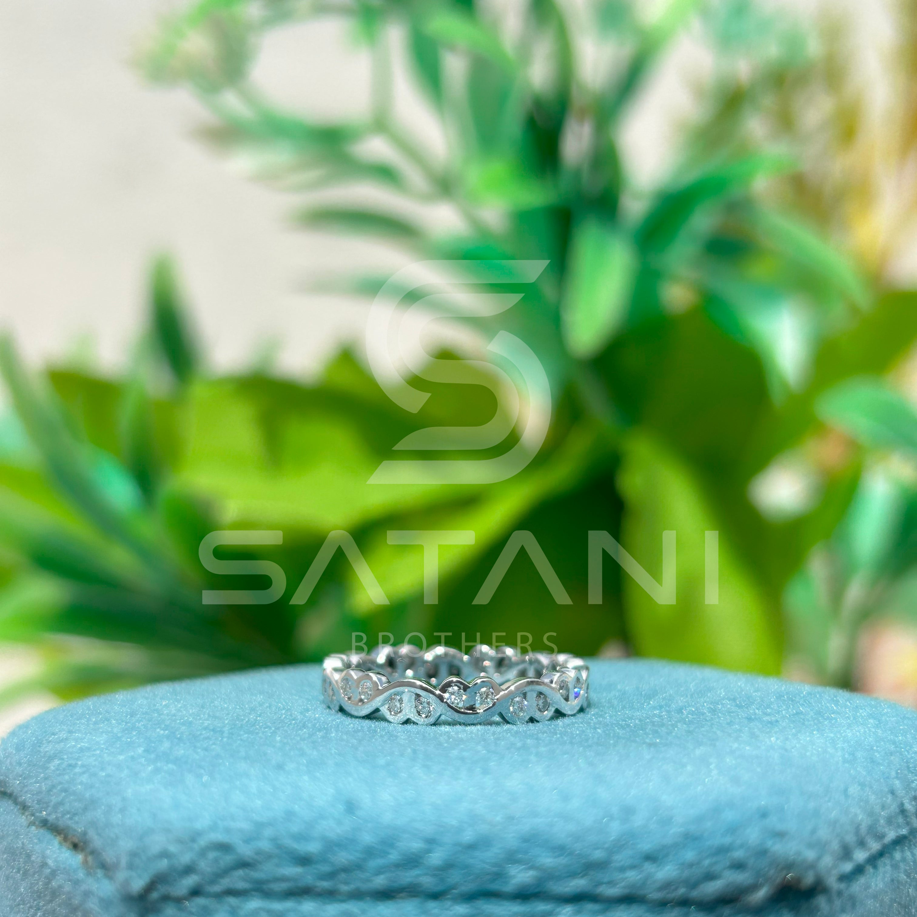 "Moissanite Infinity Eternity Band Ring in Sterling Silver" ✨