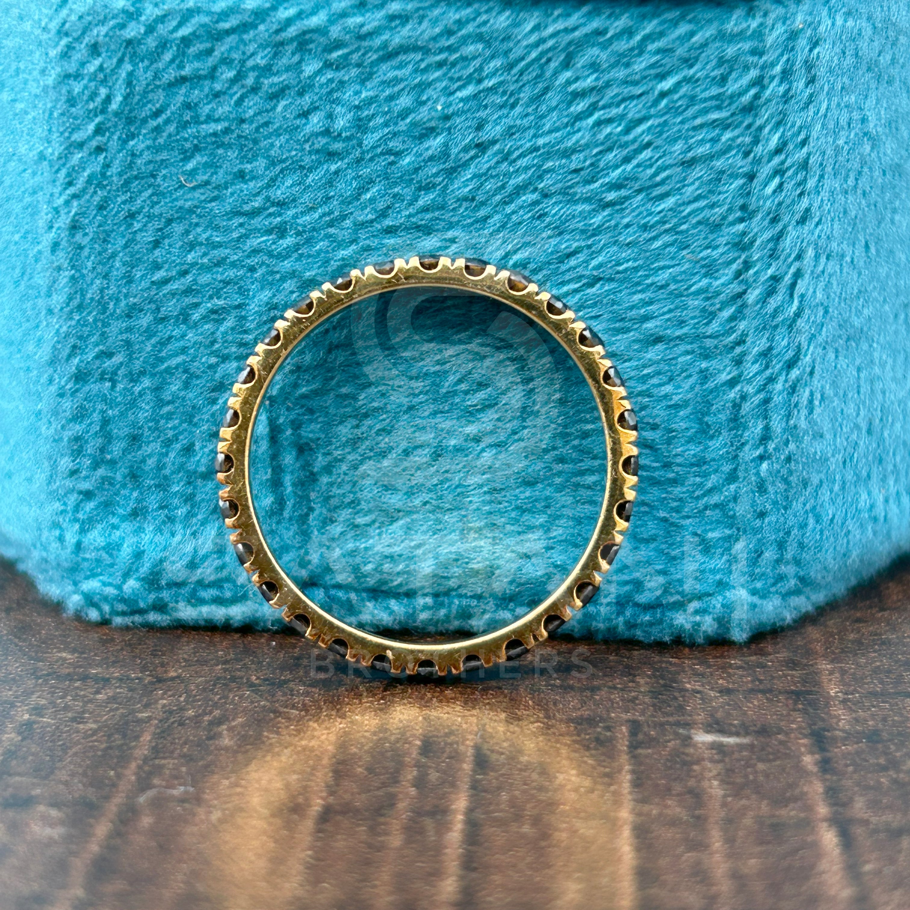 Black Moissanite Eternity Band in Gold | Dainty Stacking Ring for Women | Gothic Chic Wedding Band | Unique Minimalist Jewelry Gift