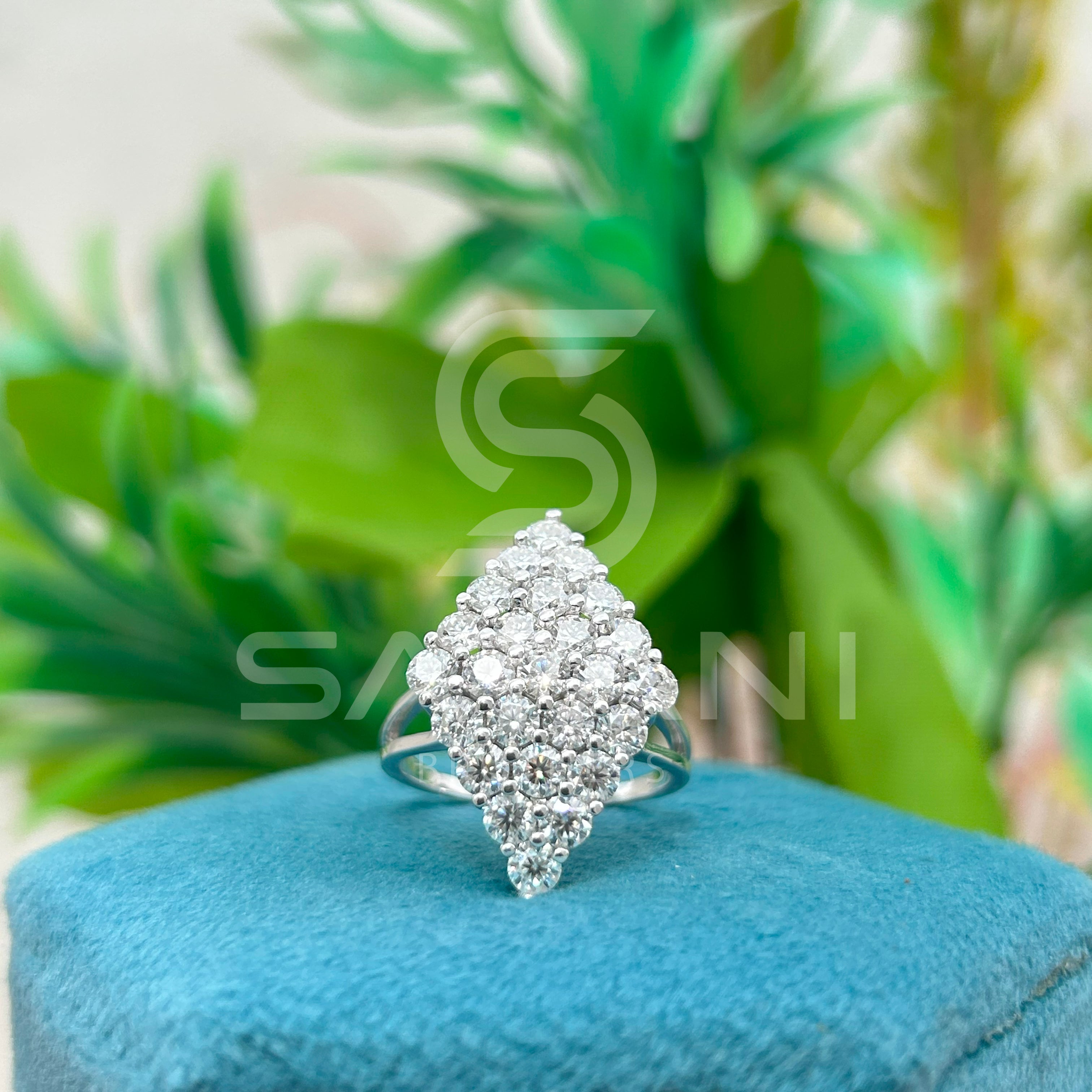 Diamond Marquis Cluster Ring