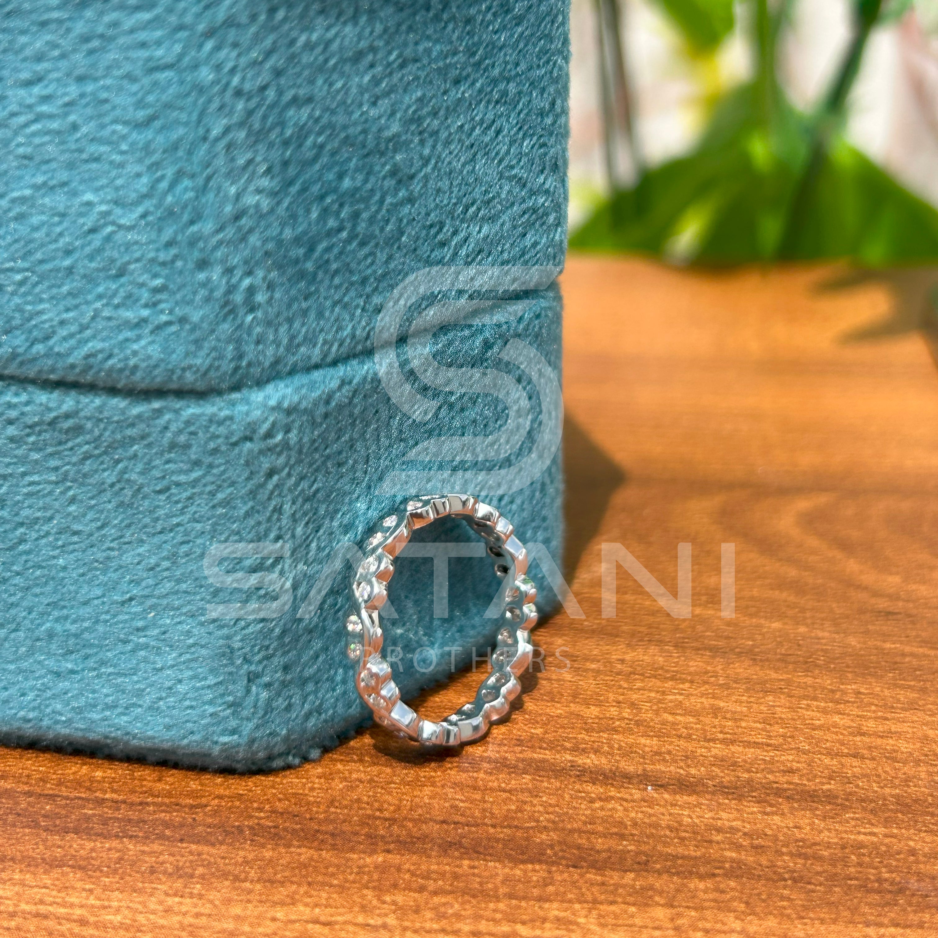 "Moissanite Infinity Eternity Band Ring in Sterling Silver" ✨