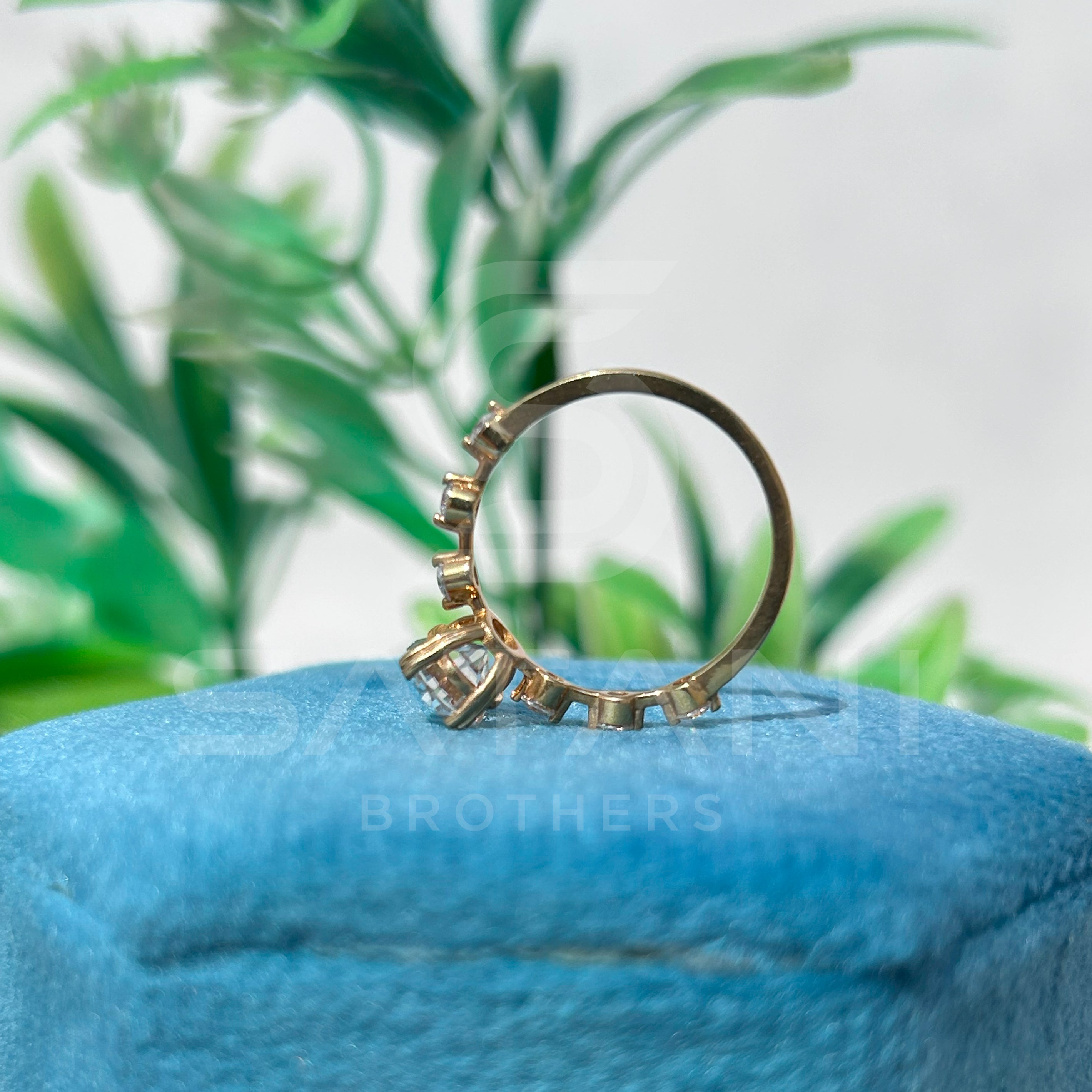 Oval Moissanite Engagement Ring | Dainty Gold Ring with Side Stones | Minimalist Solitaire Bridal Ring | Vintage Inspired Promise Ring