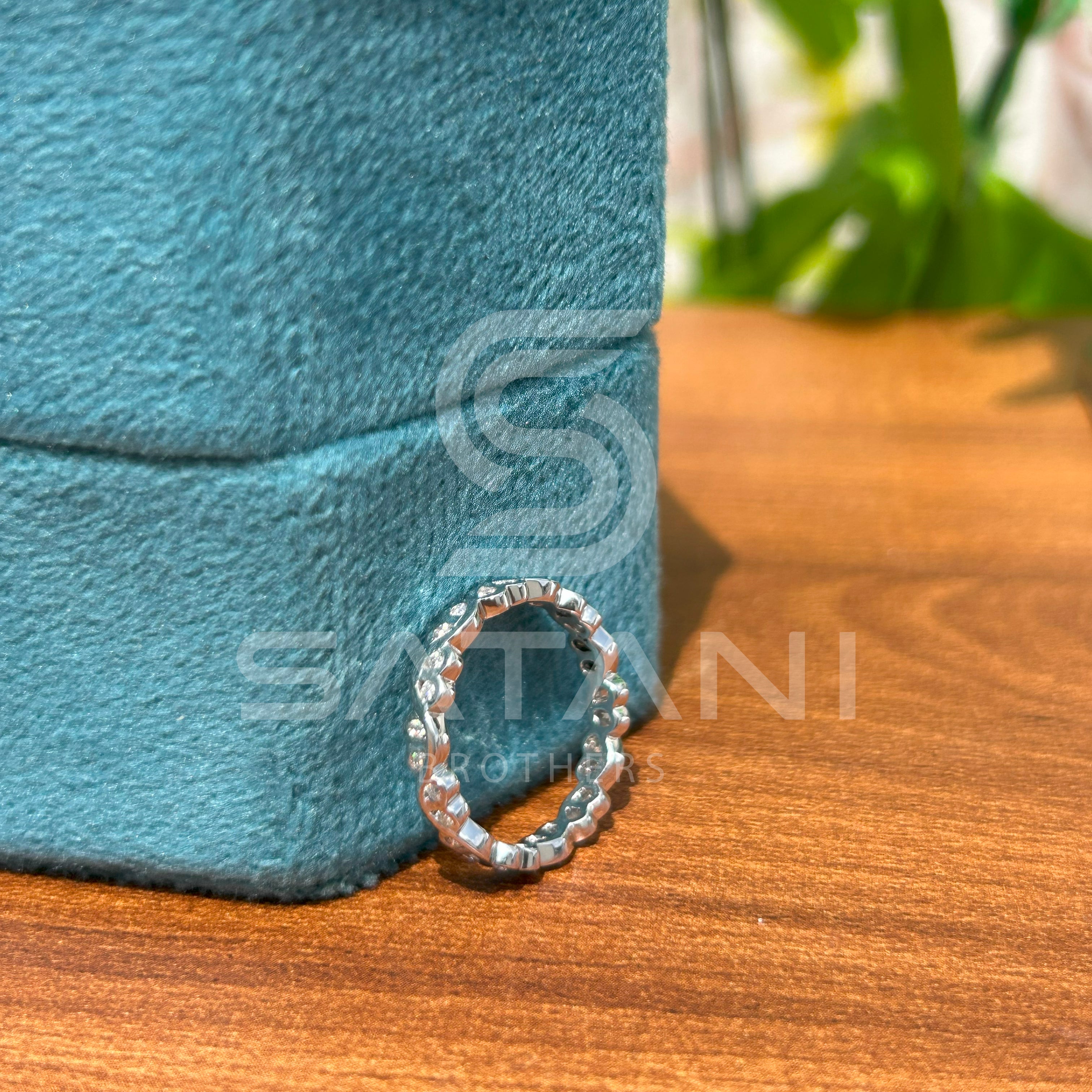 "Moissanite Infinity Eternity Band Ring in Sterling Silver" ✨