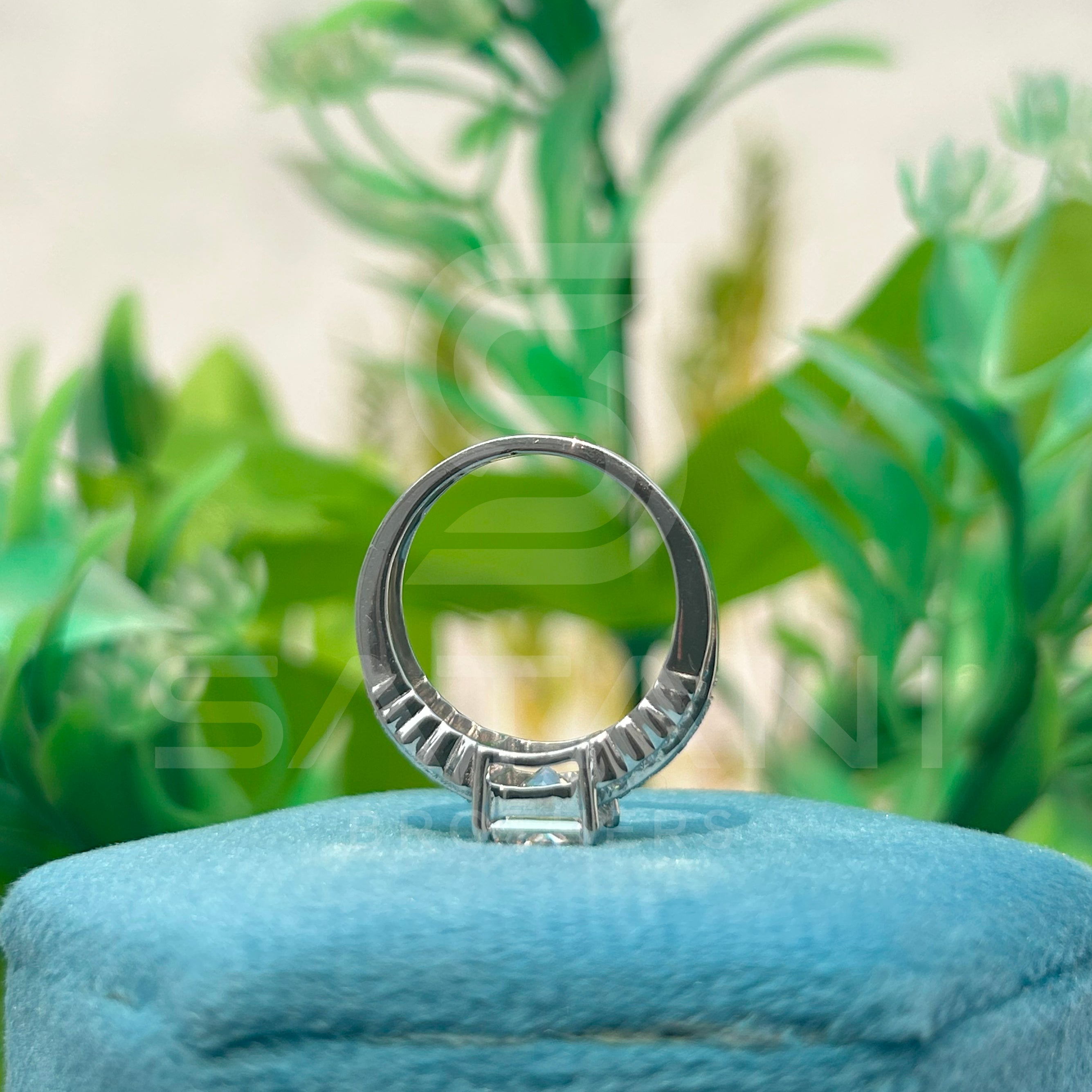 Princess Cut Moissanite Engagement Ring | Double Band Pave Setting | Bridal Statement Ring in 925 Silver or Gold | Luxury Wedding Jewelry