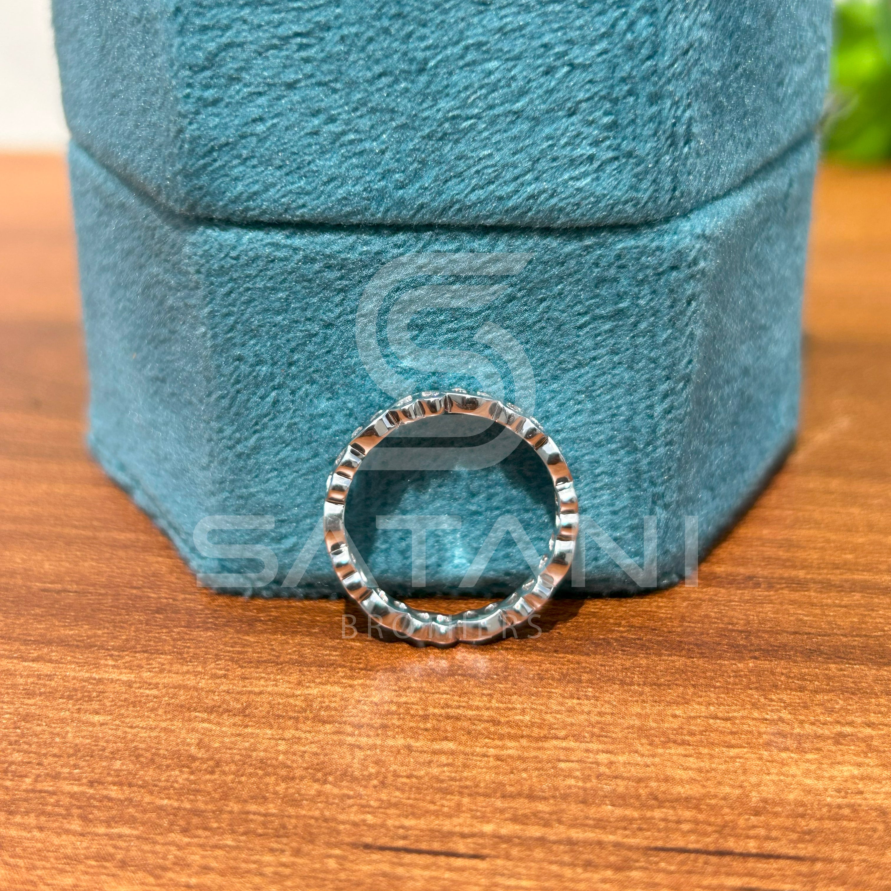 "Moissanite Infinity Eternity Band Ring in Sterling Silver" ✨