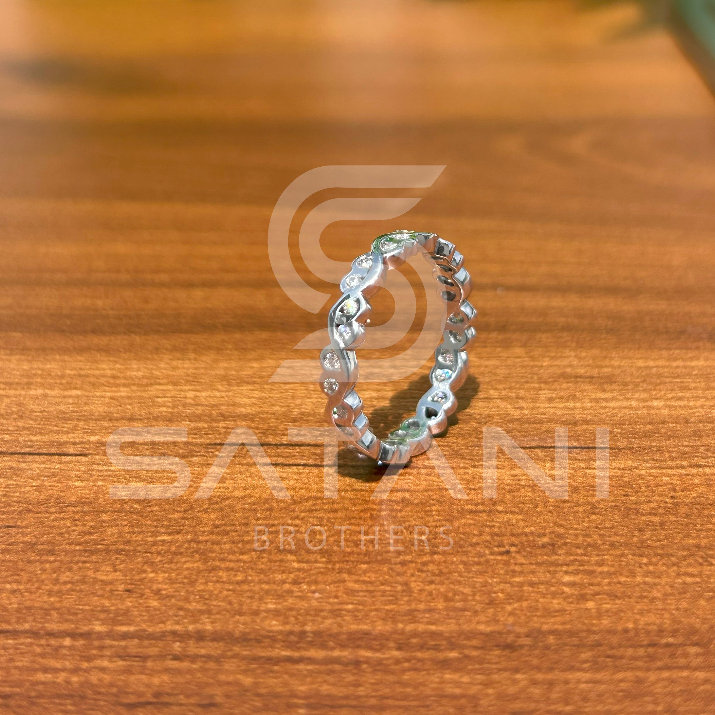 "Moissanite Infinity Eternity Band Ring in Sterling Silver" ✨