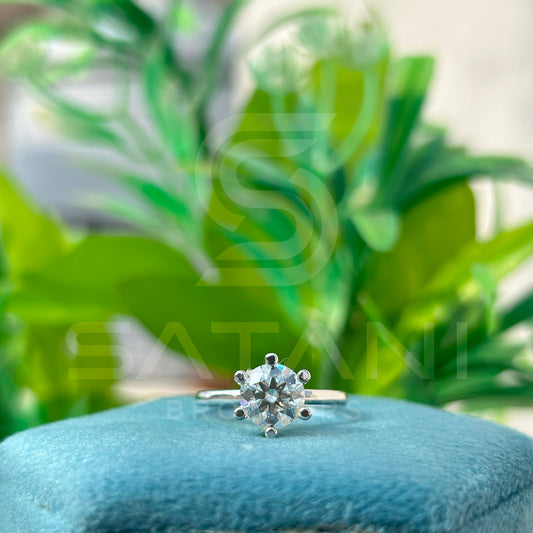 Elegant Solitaire Moissanite Proposal Ring – Handmade in Sterling Silver
