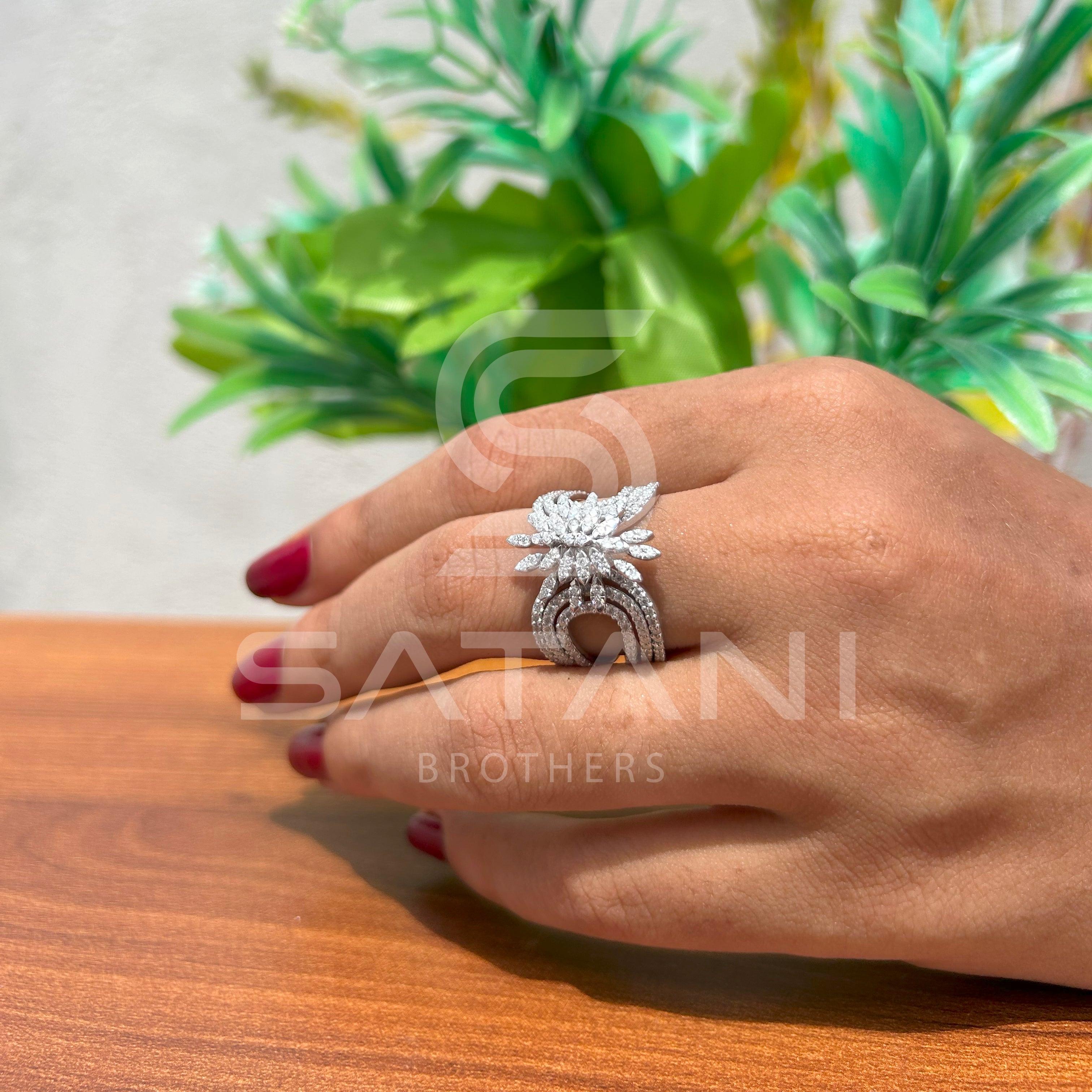 Radiant Blossom Diamond Ring