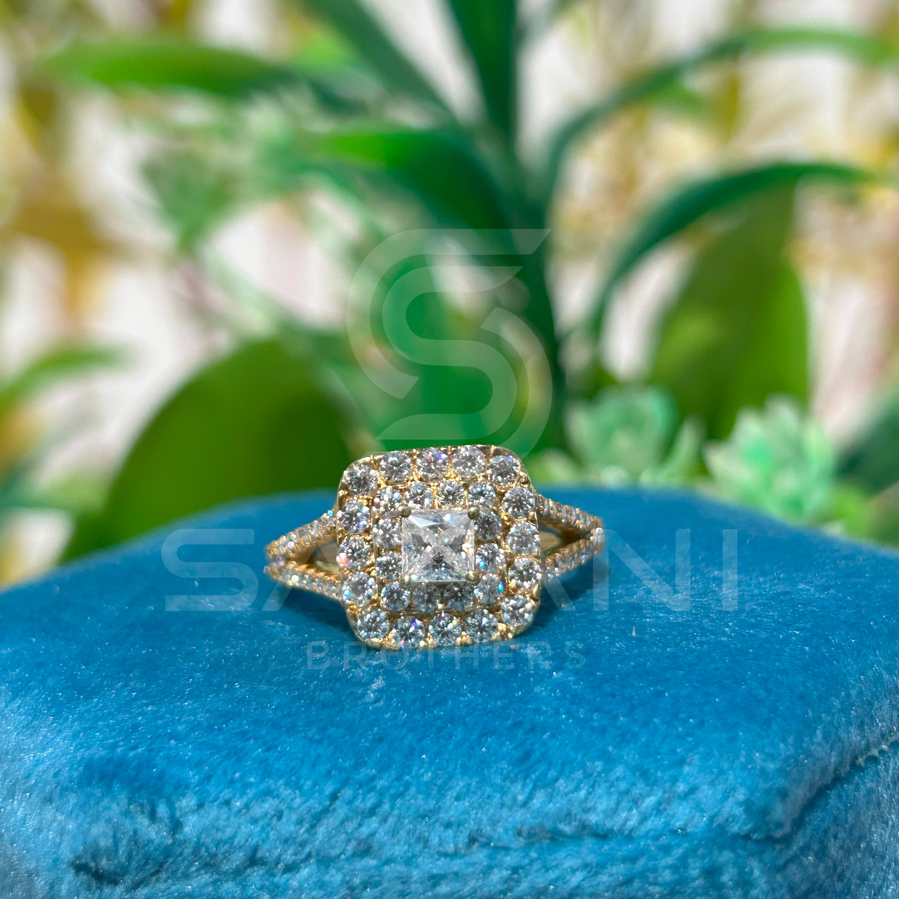 Radiance Halo Princess Cut Diamond Ring
