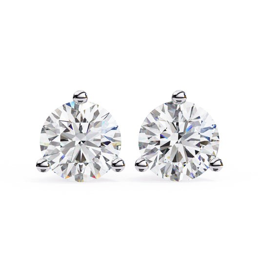 7mm Round Brilliant Moissanite Stud Earrings, 2.5 CTW, 3-Prong Setting, 925 Sterling Silver – Diamond Alternative, Hypoallergenic  Key Features (Bullet Points)
