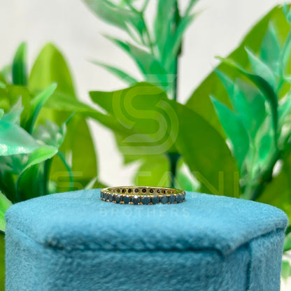 Elegant Black Moissanite Eternity Band in Gold | Timeless Stackable Ring