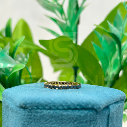 Elegant Black Moissanite Eternity Band in Gold | Timeless Stackable Ring