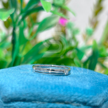 "Minimalist Princess Cut Diamond Ring in White Gold – Dainty Promise Ring for Women"