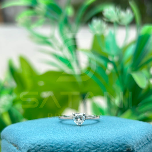 Heart Shape Moissanite Solitaire Ring – Dainty Engagement Ring, Promise Ring, Minimalist Jewelry