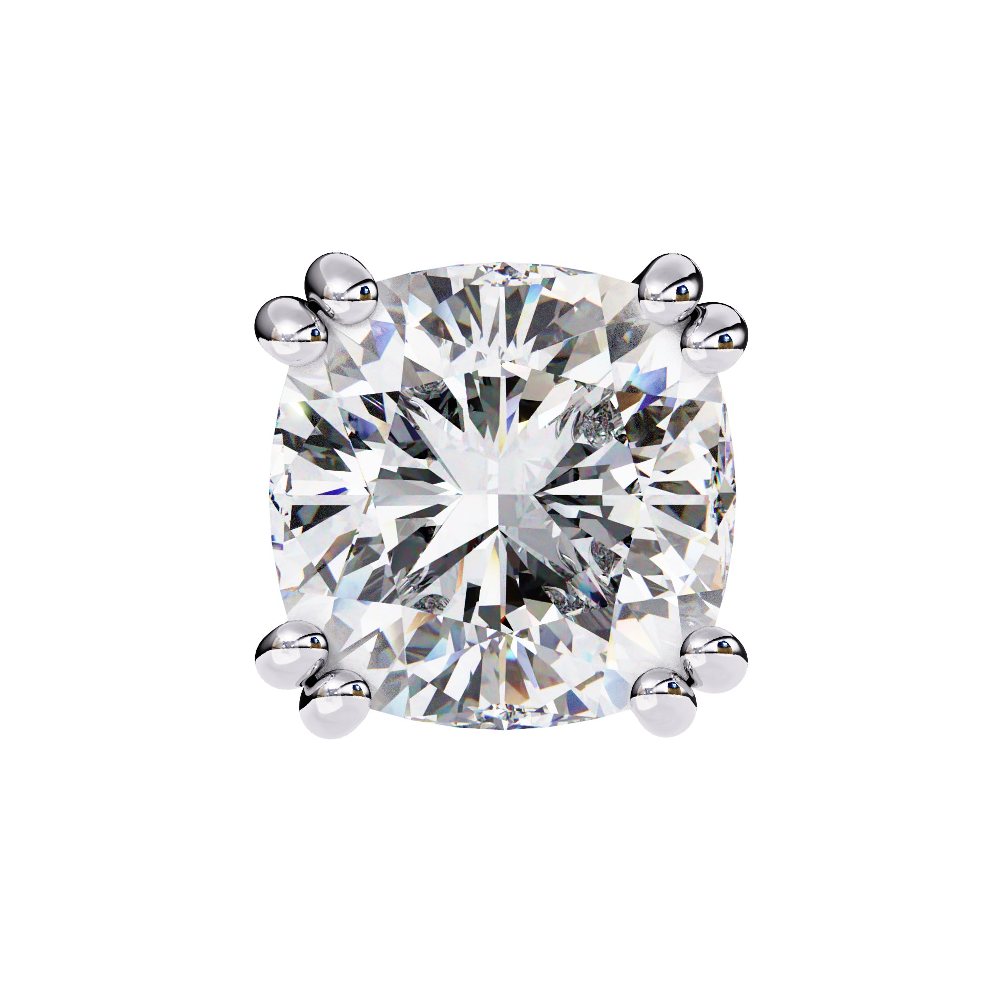 Cushion Cut 6×6mm Moissanite Diamond Stud Earrings, 2.2 CTW, 925 Sterling Silver, Luxury Women’s Jewelry