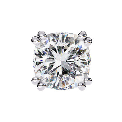 Cushion Cut 6×6mm Moissanite Diamond Stud Earrings, 2.2 CTW, 925 Sterling Silver, Luxury Women’s Jewelry
