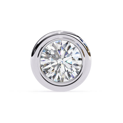 Round Cut Moissanite Stud Earrings 2.5 CT Each, 925 Sterling Silver Bezel Set, 7×7 mm – Luxury Unisex Studs, 5.9 g