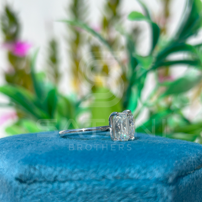 Eternal Duo Toi et Moi Ring – Emerald Cut & Pear Cut Diamonds in Platinum