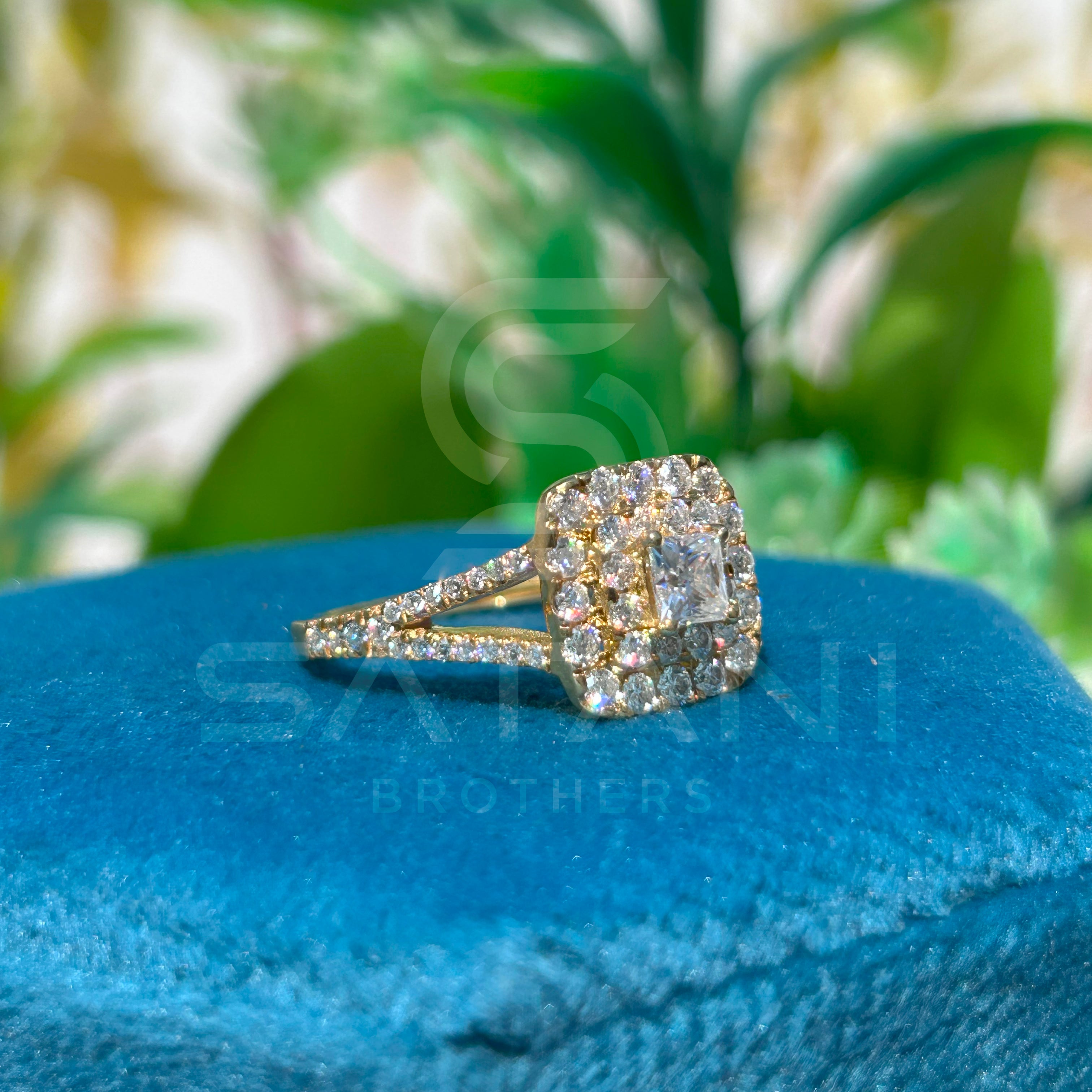 Radiance Halo Princess Cut Diamond Ring