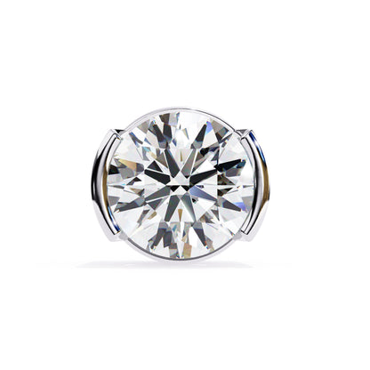 Close-up of a round diamond in a unique prong setting, showcasing clarity and brilliance for elegant jewelry designs.