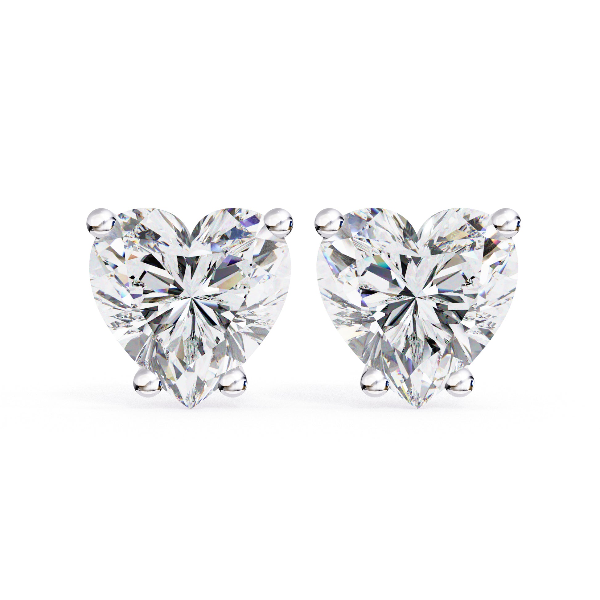 Heart-shaped moissanite earrings in 925 sterling silver, showcasing exceptional brilliance and elegance for women.