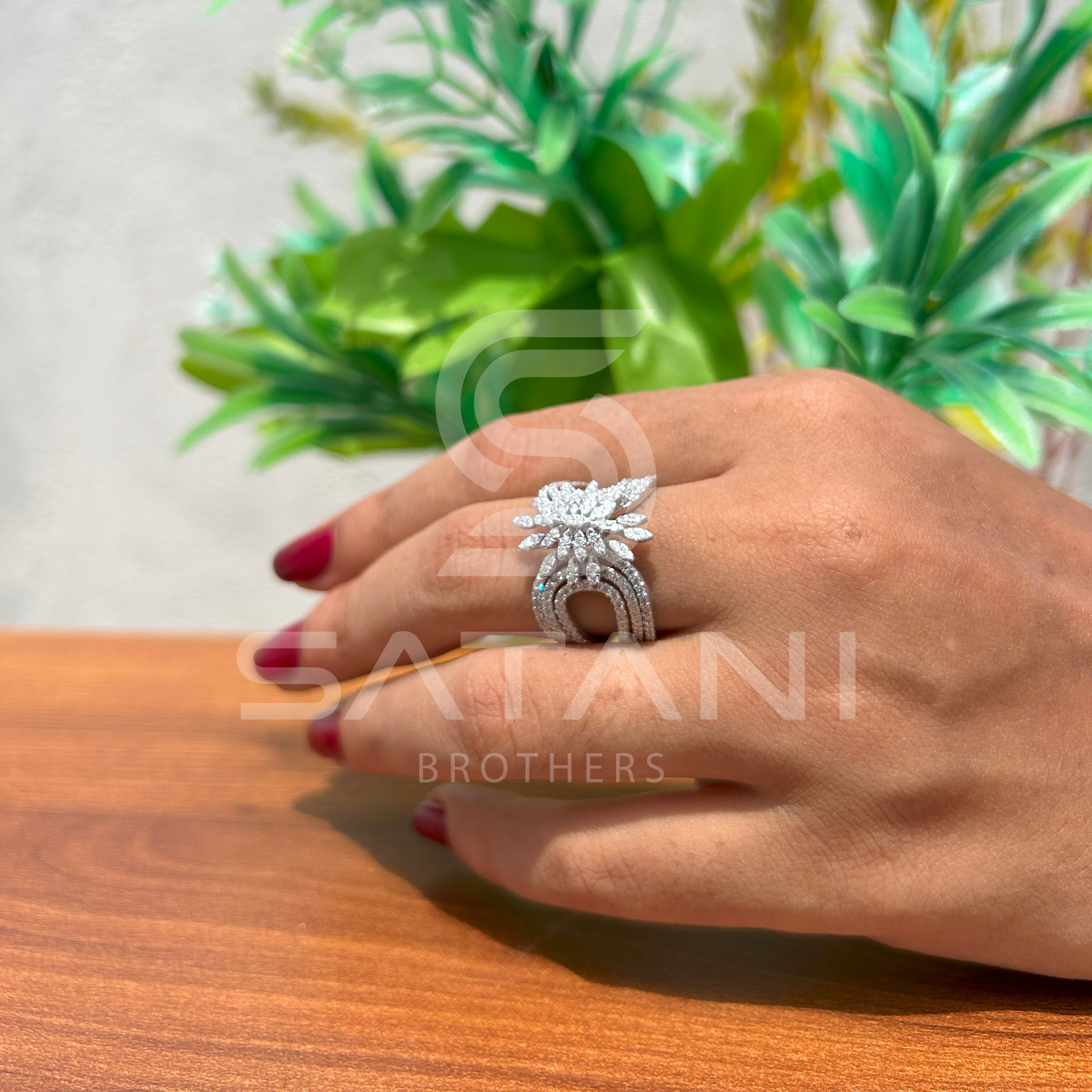 Radiant Blossom Diamond Ring
