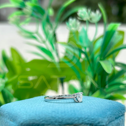 Heart Shape Moissanite Solitaire Ring – Dainty Engagement Ring, Promise Ring, Minimalist Jewelry