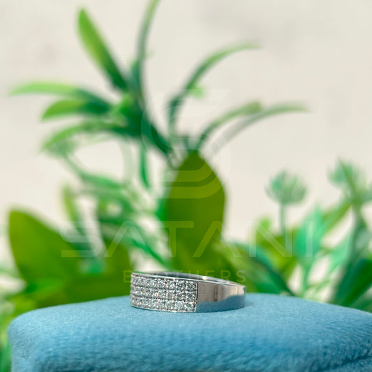 Moissanite Pave Band Ring for Women | 925 Silver or Gold Stacking Wedding Band | Dainty Round Cut Moissanite Anniversary Ring | Elegant Bridal Jewelry
