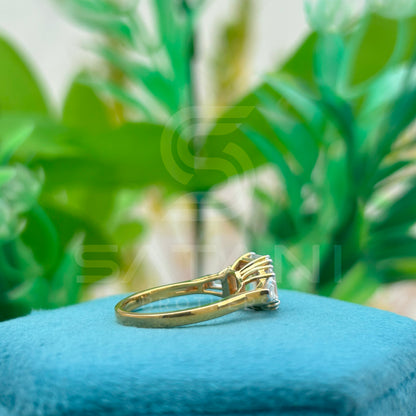 Five Stone Emerald Cut Moissanite Engagement Ring – Baguette & Tapered Baguette Side Stones, 14K Yellow Gold Classic 5 Stone Ring