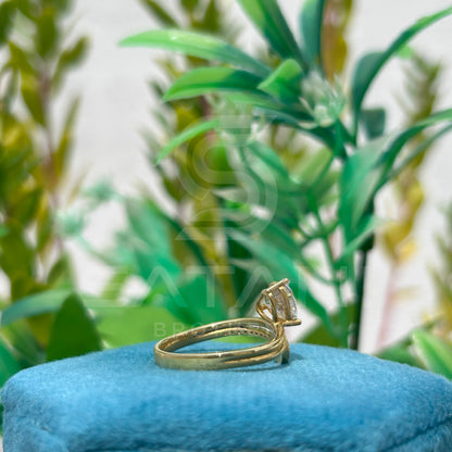 "Heart Cut Moissanite Toi et Moi Engagement Ring in Yellow Gold" 💛💍