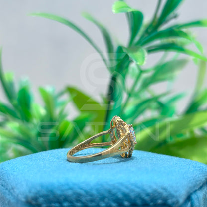 Oval Cut Moissanite Halo Engagement Ring – Double Halo Split Shank Vintage Style Moissanite Jewellery in Yellow Gold, Elegant Bridal Ring by Satani Brothers