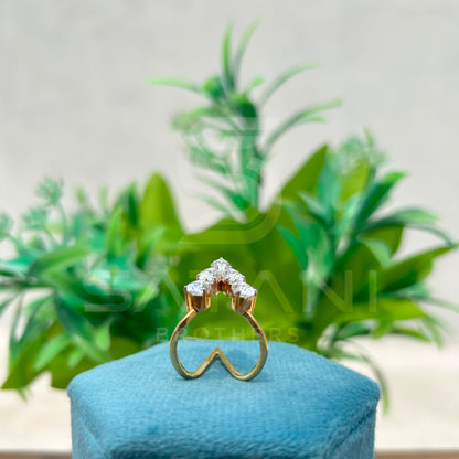 Pear Cut Moissanite Open Statement Ring | Unique Bypass Ring in 14K Gold | Modern Adjustable Cocktail Ring | Bold Bridal Jewelry