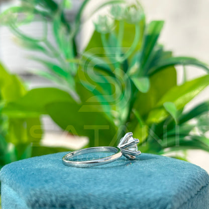 Elegant Solitaire Moissanite Proposal Ring – Handmade in Sterling Silver