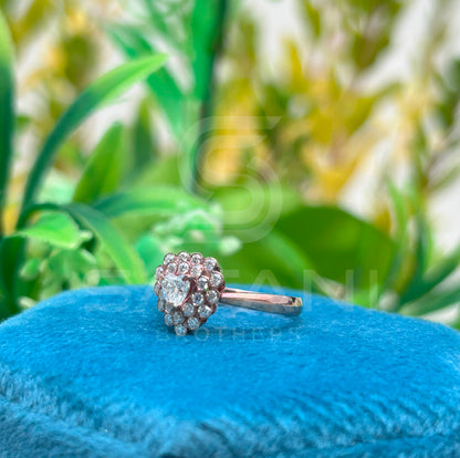 Double Halo Heart Diamond Ring – Unique Engagement Ring, Promise Ring, Gift for Her