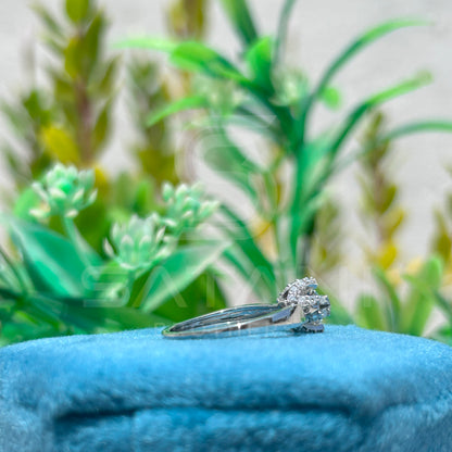 Floral Moissanite Engagement Ring | Round Cut Center with Petal-Inspired Halo | 925 Silver or 10K/14K/18K Gold | Dainty Flower Ring for Her