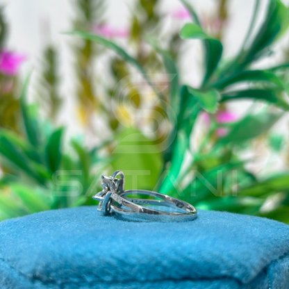 "Floral Design Moissanite Ring in Sterling Silver" 🌸