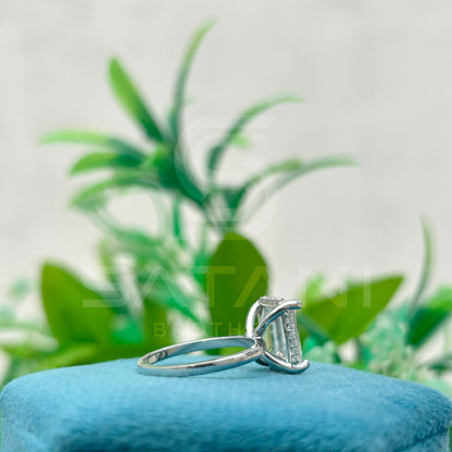 Emerald Cut Moissanite Ring – Elegant Solitaire Moissanite Jewellery in White Gold, Perfect Engagement, Wedding & Anniversary Gift by Satani Brothers