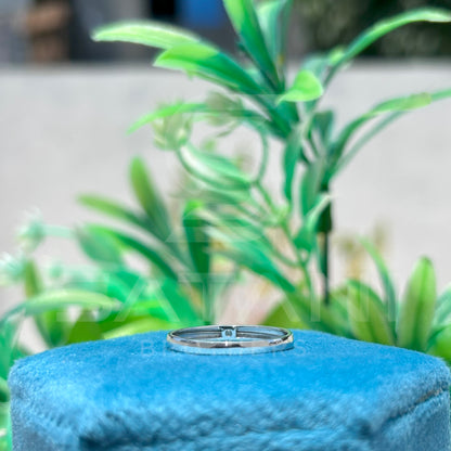 "Minimalist Solitaire Diamond Engagement Ring in White Gold – Dainty Promise Ring"