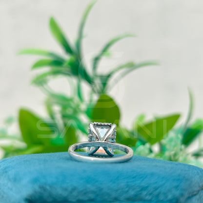 Emerald Cut Moissanite Ring – Elegant Solitaire Moissanite Jewellery in White Gold, Perfect Engagement, Wedding & Anniversary Gift by Satani Brothers