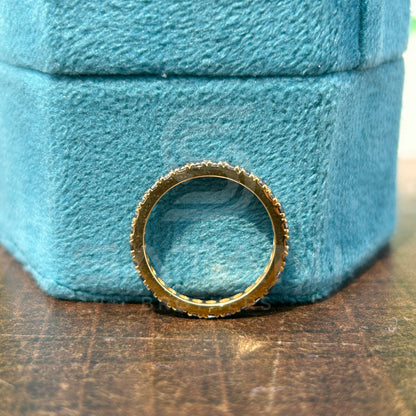 Elegant Black Moissanite Eternity Band in Gold | Timeless Stackable Ring
