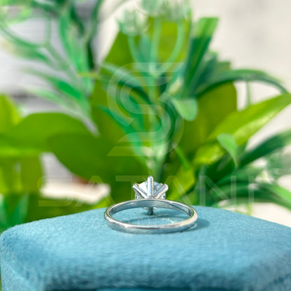 Elegant Solitaire Moissanite Proposal Ring – Handmade in Sterling Silver