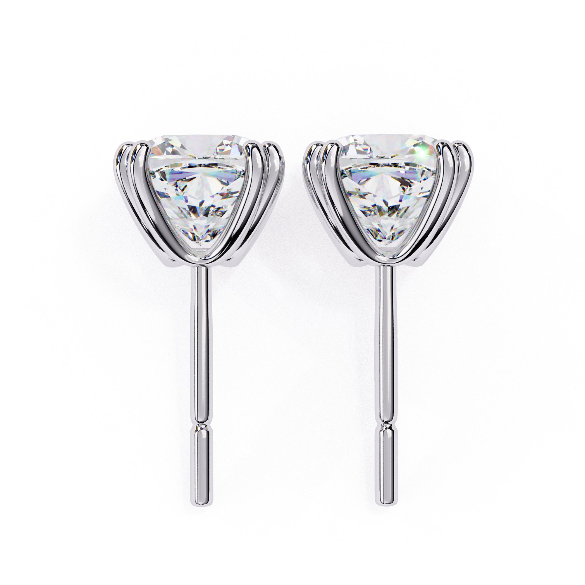 Cushion Cut 6×6mm Moissanite Diamond Stud Earrings, 2.2 CTW, 925 Sterling Silver, Luxury Women’s Jewelry