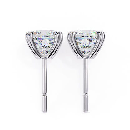 Cushion Cut 6×6mm Moissanite Diamond Stud Earrings, 2.2 CTW, 925 Sterling Silver, Luxury Women’s Jewelry